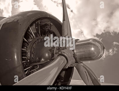 Riesige Flugzeug propeller von Vintage Flugzeug Stockfoto