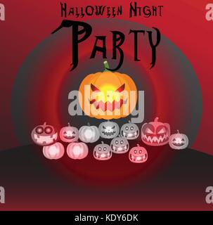 Artist: dulyapon somsri; Halloween Nacht Party Poster, Hintergrund, Hintergrund, Postkarte, Einladung Halloween Nacht Party zu feiern. Stock Vektor