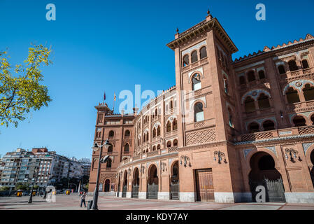 Im Blick auf die Stierkampfarena Las Ventas in Madrid Stockfoto