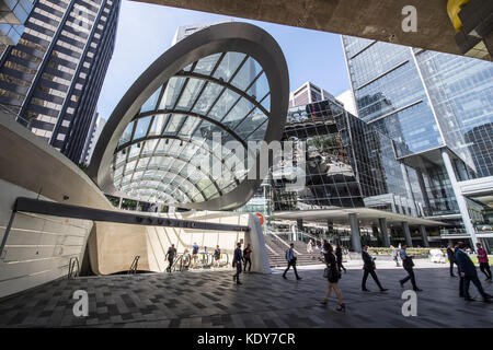 Eingang an der Wynyard Spaziergang am Barangaroo Ende, Sydney, Australien Stockfoto