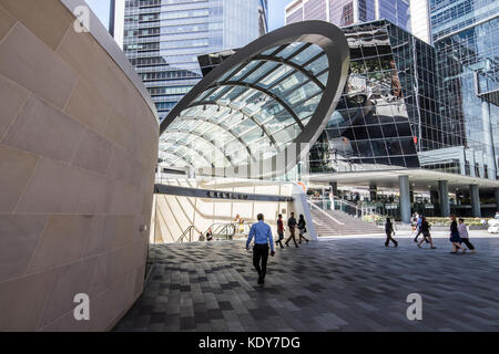 Eingang an der Wynyard Spaziergang am Barangaroo Ende, Sydney, Australien Stockfoto