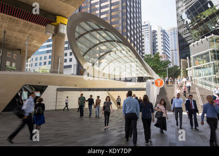 Eingang an der Wynyard Spaziergang am Barangaroo Ende, Sydney, Australien Stockfoto