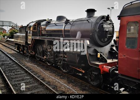 BR-Standard Klasse 4260 76084 Dampflok auf dem Mohn Leitung Stockfoto