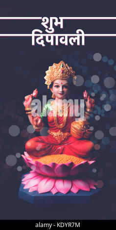 Götze der Verehrung der hinduistischen Göttin Lakshmi - lakshmi Puja ist eine hinduistische religiöse Fest, die auf amavasya Neumond (Tag), die den dritten Tag o fällt Stockfoto