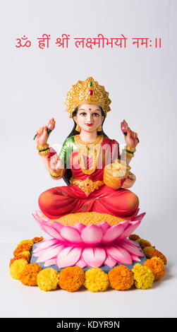 Götze der Verehrung der hinduistischen Göttin Lakshmi - lakshmi Puja ist eine hinduistische religiöse Fest, die auf amavasya Neumond (Tag), die den dritten Tag o fällt Stockfoto