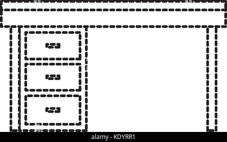 Schreibtisch aus Holz mit Schublade. Braun Tabelle mit Schließfächern