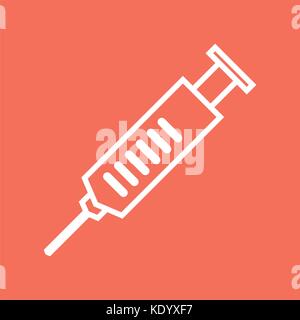 Spritze einfach icon-Einspritzung und Impfung Symbol Stock Vektor