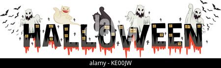 Font Design für Word halloween Abbildung Stock Vektor