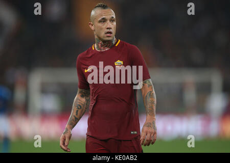 Italien, Rom, 14. oktober 2017: Nainggolan in Aktion während des Fußballspiels Serie A Italiener zwischen Roma und Neapel im Olimpischen Stadion in Rom am 14. oktober Stockfoto