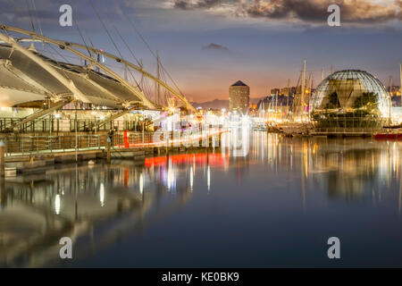 alten Hafen Genua Stockfoto