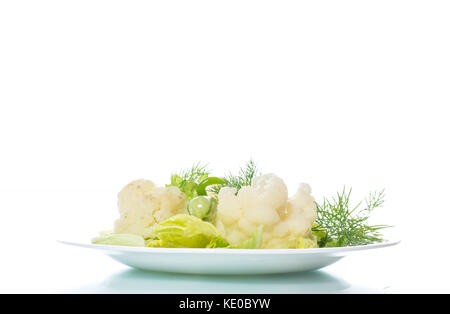 Blumenkohl mit Salat Stockfoto