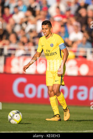Dijon, Frankreich. Oktober 2017. Marquinhos (PSG) Fußball/Fußball : französisches Spiel der Ligue 1 zwischen Dijon FCO 1-2 Paris Saint-Germain im Stade Gaston-Gerard in Dijon, Frankreich . Quelle: Maurizio Borsari/AFLO/Alamy Live News Stockfoto
