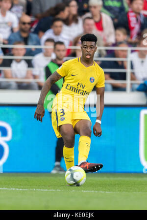 Dijon, Frankreich. Oktober 2017. Presnel Kimpembe (PSG) Fußball/Fußball : französisches Spiel der Ligue 1 zwischen Dijon FCO 1-2 Paris Saint-Germain im Stade Gaston-Gerard in Dijon, Frankreich . Quelle: Maurizio Borsari/AFLO/Alamy Live News Stockfoto