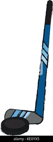 Hockeyschläger und Puck Stock Vektor