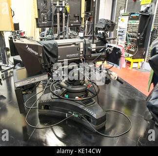 Eine HD-Kamera in die BBC-TV-sport Studios in Media City UK in Salford und Trafford, Greater Manchester, England, Großbritannien Stockfoto