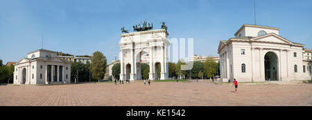 Der Bogen des Friedens (Arco della Pace), Mailand, Lombardei, Italien Stockfoto