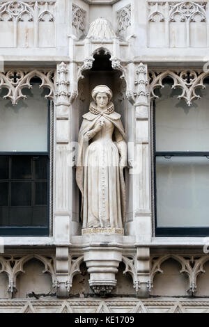 London, England, Großbritannien. Statue: Mary Queen of Scots (1905) im Mary Queen of Scots House, 143 Fleet Street, EC4 Stockfoto