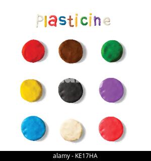Farbe knetmasse auf einem weißen Hintergrund. 3D-Vektor Illustration. Stock Vektor