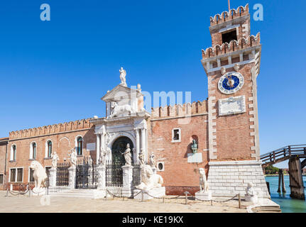 Italien Venedig Italien venezianische Arsenal Arsenale Di Venezia Ponte del Purgatorio und der Porta Magna im Venetian Arsenal Venedig Italien eu Europa Stockfoto