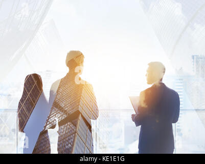 Abstrakte Konzept drei Silhouetten Geschäftsleute Stockfoto