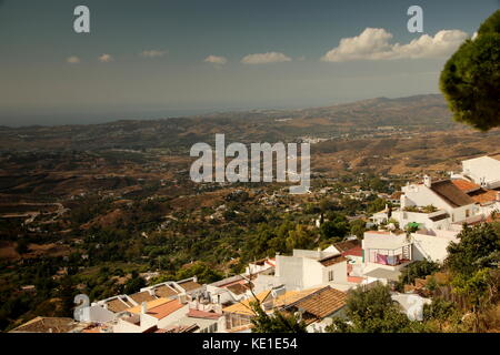 Blick von Mijas an der Küste Stockfoto