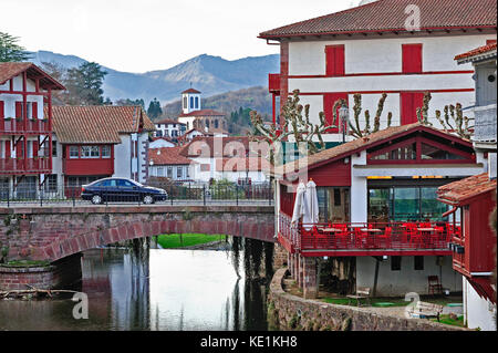 La nive de beherobie, saint-jean-Pied-de-Port, Pyrenäen-atlantiques Abteilung, Aquitaine, Frankreich Stockfoto