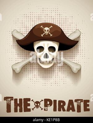 Piratenthema mit Pirate skull Illustration Stock Vektor