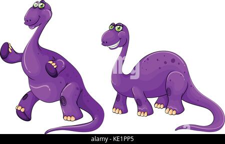 Lila brachiosaurus stehen auf zwei Beinen Abbildung Stock Vektor