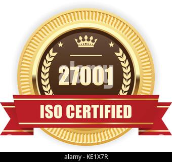 Iso 27001 zertifiziert Medaille - Information Security Management Stock Vektor