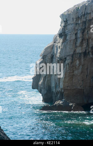 Küste von Asturien und Kantabrien mit seinen Klippen und Architektur und seiner Fauna Stockfoto