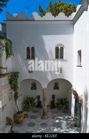 Innenhof in Villa San Michele, Anacapri, Capri, Italien Stockfoto