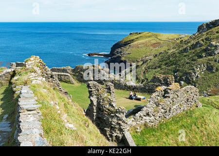 Burg Tintagel in Cornwall, England, Großbritannien, Großbritannien. Stockfoto