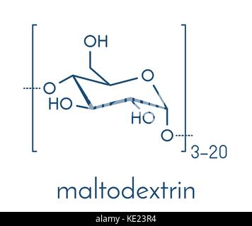 Maltodextrin Lebensmittelzusatzstoff Molekül. Skelettmuskulatur Formel. Stock Vektor