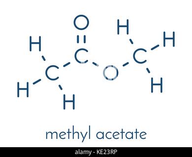 Methylacetat Lösungsmittel Molekül. Skelettmuskulatur Formel. Stock Vektor