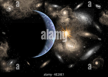 Planet 9 am Rande unseres Sonnensystems Stockfoto