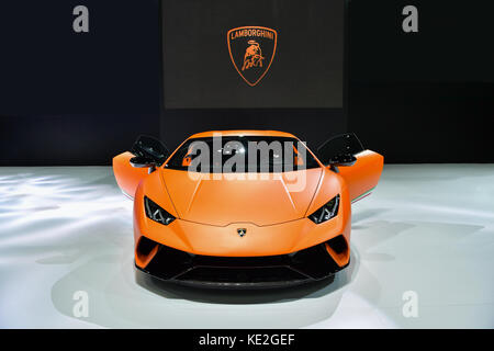 NONTHABURI - 28. März: Lamborghini Huracan Performante Auto auf Anzeige an der 38th Thailand Bangkok International Motor Show 2017 am 28. März 2017 Nicht Stockfoto
