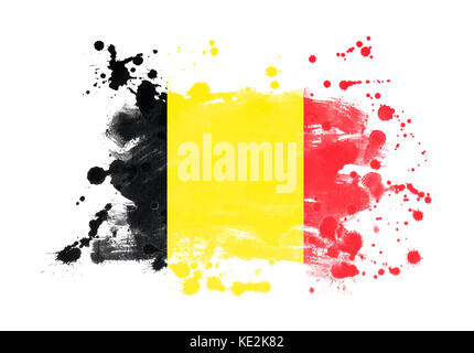 Belgische Flagge grunge gemalt Hintergrund Stockfoto