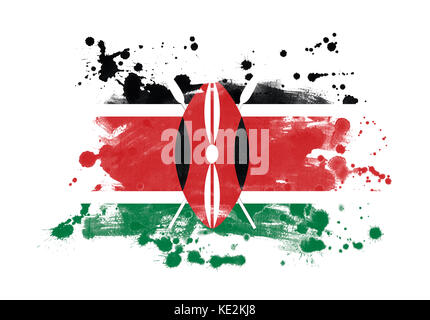 Kenia Fahne grunge gemalt Hintergrund Stockfoto