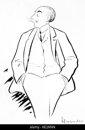 André Charles Prosper Messager - Porträt der französischen Musiker, 30. Dezember 1853 - 1929. Abbildung des italienischen Künstlers Leonetto Cappiello, 1875-1942. Stockfoto