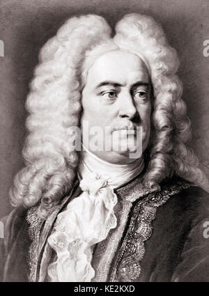 Georg Friedrich Händel - Porträt der Deutsch-englische Komponist von G. Jager. 23 Februar 1685 - 14. April 1759. Stockfoto