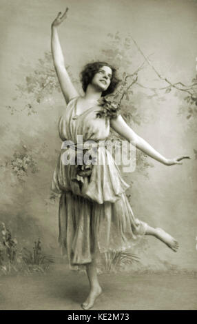 Maud Allan - Porträt der kanadischen Schauspielerin und Tänzerin, die Feder des 'Mendelssohn Song'. Geboren Ulah Maud Allen Durrant. b. ca. 23 23. April 1873 (?) - vom 7. Oktober 1956 Stockfoto