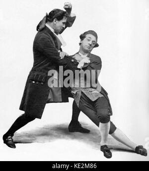 Sir Edward's Deutsche Oper Tom Jones - C. Hayden Sarg (Tom Jones) schlug Dan Rolyat (Rebhuhn), Apollo Theater, London, 1907. HC: englischer Schauspieler, 22. April 1862 - vom 8. Dezember 1935. Bsp.: englische Komponist, 17 Februar 1862 - 11. November 1936. Basierend auf dem Buch von Henry Fielding. Wut, Zorn, Grimm Stockfoto