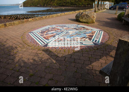 Naturstein Mosaik Fishguard Stockfoto