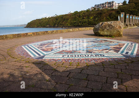 Naturstein Mosaik Fishguard Stockfoto