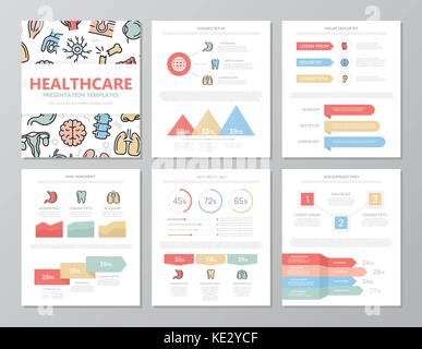 Vector Template für die universalzuführung Präsentation Folien mit Grafiken und Diagrammen. Stock Vektor