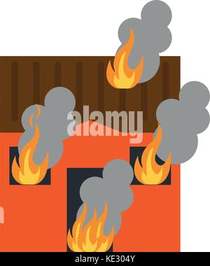 Haus in Brand icon image Stock Vektor