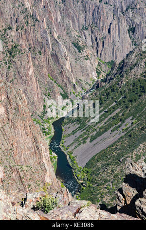 Black River fließt durch die schwarze Schlucht des Gunnison National Park, Colorado, USA