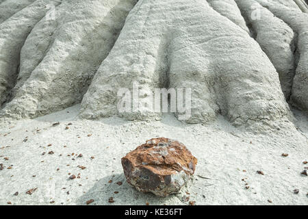 Rock und Erosion Muster, Dinosaur Provincial Park, Alberta, Kanada Stockfoto