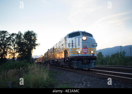 Canadian Pacific (CP Rail) Kanada 150 Zug in Port Moody, BC, Kanada Stockfoto