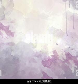 Lila Hand gezeichnet Aquarell Hintergrund, Vektor Stock Vektor